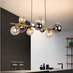 Lampadario moderno per soggiorno oro sfere di vetro