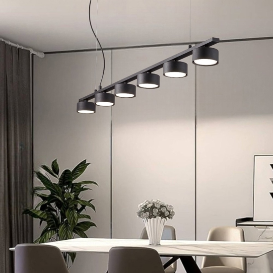 Minor linear sp6 nero ideal lux lampadario nero moderno per soggiorno