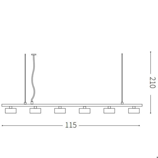 Minor linear sp6 nero ideal lux lampadario nero moderno per soggiorno