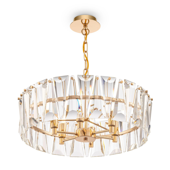 Maytoni lampadario elegante sei luci vetro oro per salotto