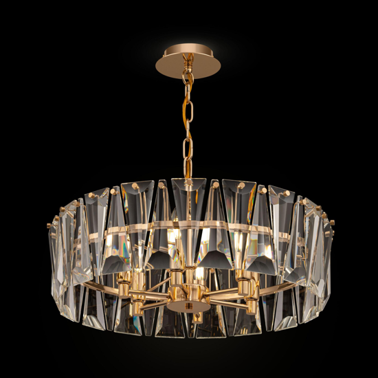 Maytoni lampadario elegante sei luci vetro oro per salotto