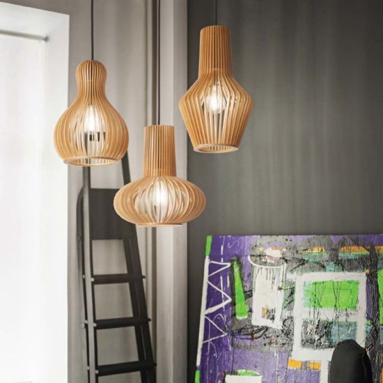 Citrus-3 sp1 ideal lux lampada a sospensione legno per soggiorno