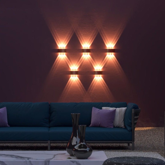 Applique per esterno design moderna bianco ip54 6w 3000k maytoni strato
