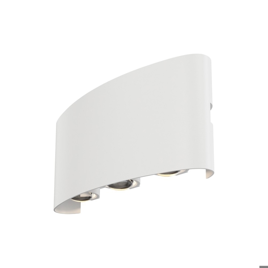 Applique per esterno design moderna bianco ip54 6w 3000k maytoni strato