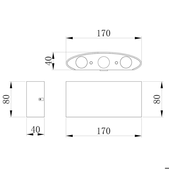 Applique per esterno design moderna bianco ip54 6w 3000k maytoni strato