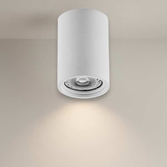 Faretto da soffitto cilindro bianco in gesso isyluce