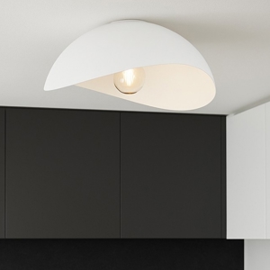 Plafoniera kiki semi sfera 40cm bianca cupola moderna