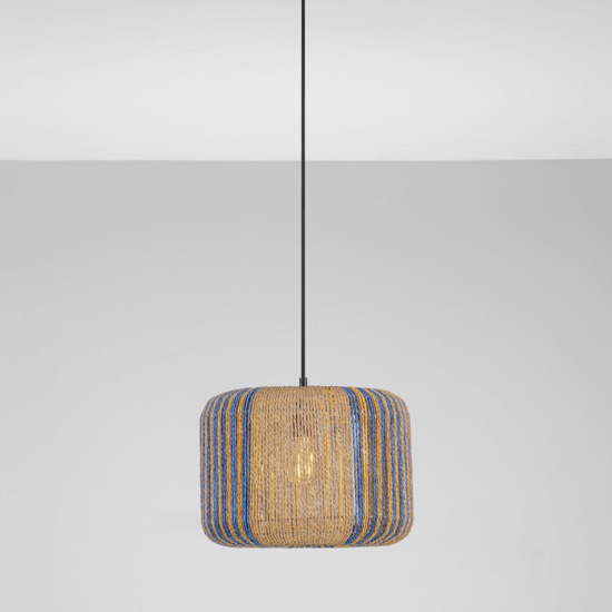 Lampadario per soggiorno corda naturale intrecciata