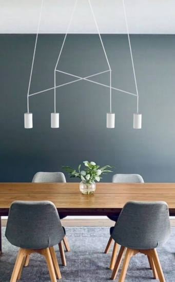 Lampadario moderno bianco per tavolo da soggiorno fp