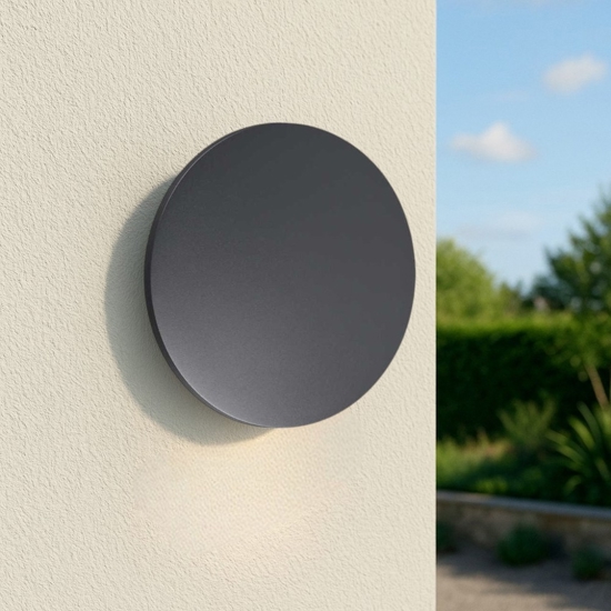 Applique per esterno tonda antracite ip54 punto ap d24 ideal lux led 12w 3000k