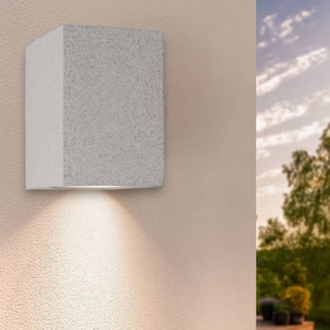 Applique da esterno moderno cubo cemento bianco