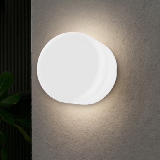Applique da esterno tonda led bianca ip65 linea light miniwhite