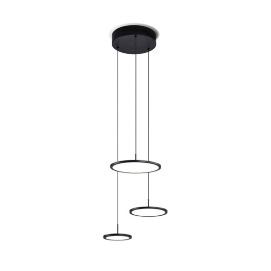 Lampadario moderno per soggiorno led 45w 3000k 4000k nero vivida