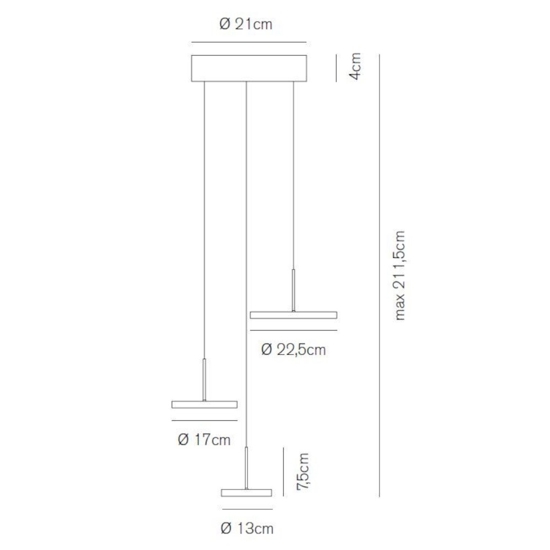 Lampadario moderno per soggiorno led 45w 3000k 4000k nero vivida