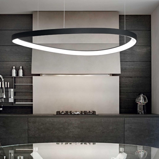 Gemini sp d081 lampadario design moderno led 60w 3000k ideal lux  nero