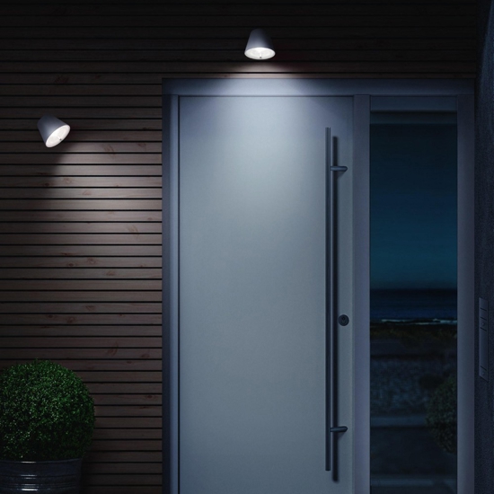 Isyluce applique da esterno bianco sopra porta anti corrosione