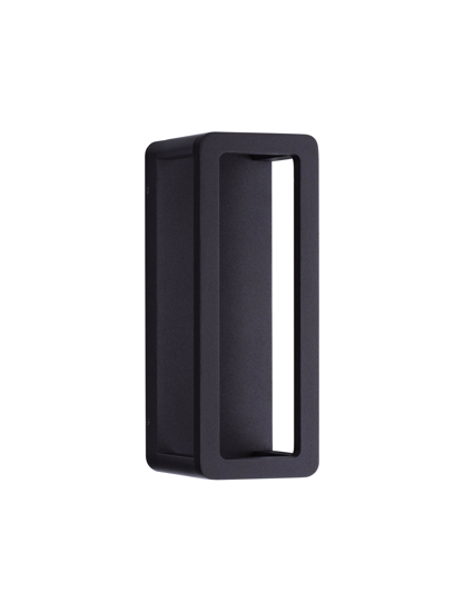 Applique da esterno led 9w 3000k moderna nera rettangolare