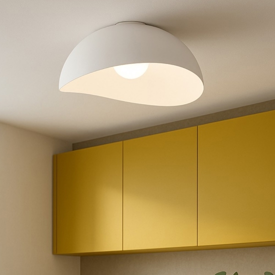 Plafoniera opi cupola 50cm semisfera bianca moderna