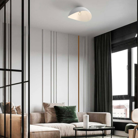 Plafoniera opi cupola 50cm semisfera bianca moderna Plafoniera opi cupola 50cm semisfera bianca moderna