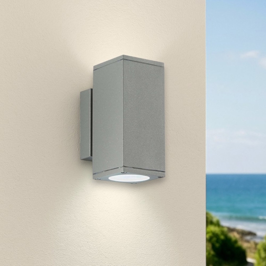 Ondaluce ap nevada applique per esterno terrazza ip54 grigio silver