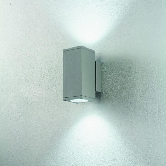 Ondaluce ap nevada applique per esterno terrazza ip54 grigio silver