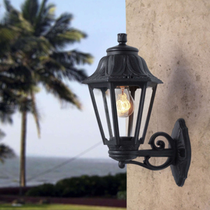 Top light applique da esterno asti lanterna nera anti ruggine