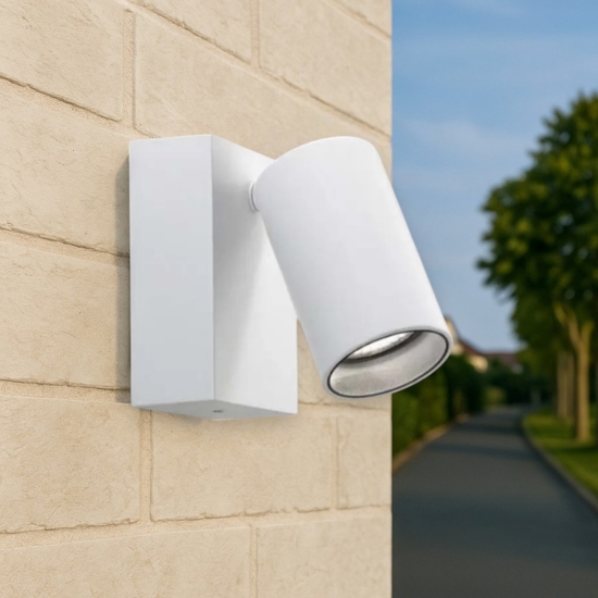 Applique da esterno orientabile ip65 bianca led cct gea luce