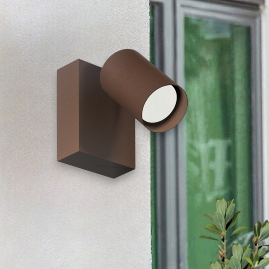Applique per esterno orientabile ip65 marrone led cct gea luce