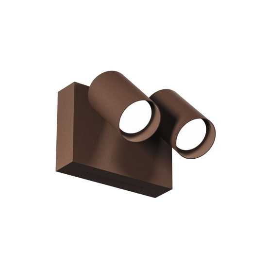 Applique per esterno due luci orientabili ip65 marrone led cct gea luce