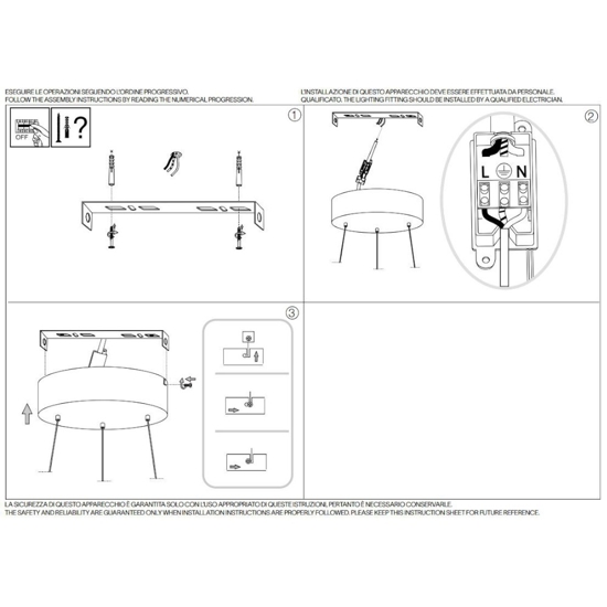 Oz sp d80 on-off bianco ideal lux lampadario per soggiorno moderno led 59w 3000k