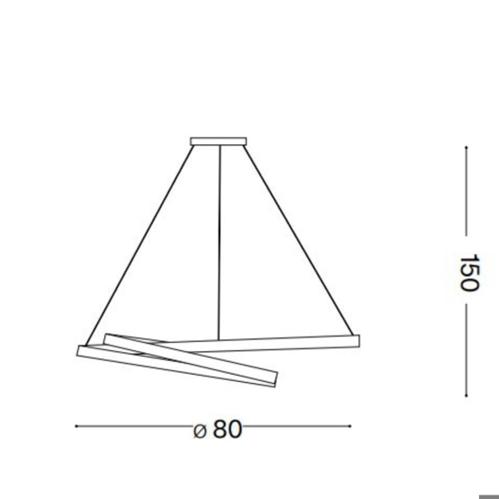 Oz sp d80 on-off bianco ideal lux lampadario per soggiorno moderno led 59w 3000k