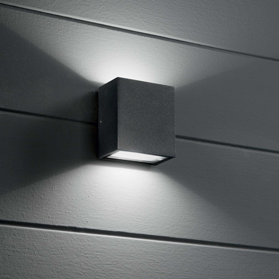 Argo ap2 4000k applique da esterno led 10w antracite ip65 anti corrosione ideal lux