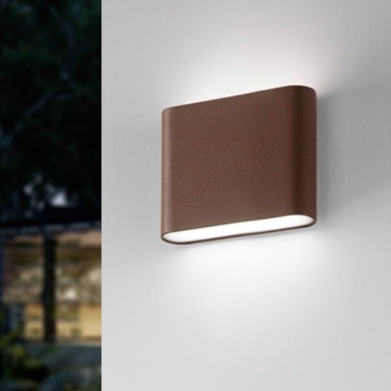 Applique per esterno corten 6w 3000k marrone moderna