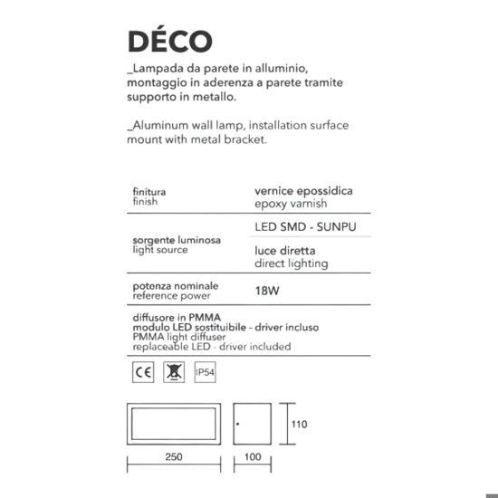 Applique da esterno led 18w 3000k marrone corten isyluce deco