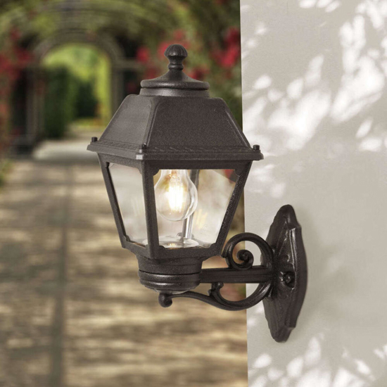 Top light alba applique nera da esterno anti corrosione ip55