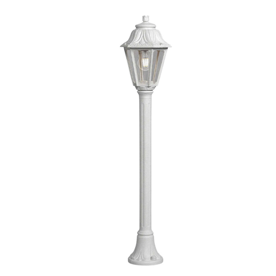 Lampione alto da giardino top light asti bianco ip55