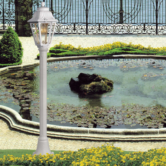Lampione alto da giardino top light asti bianco ip55