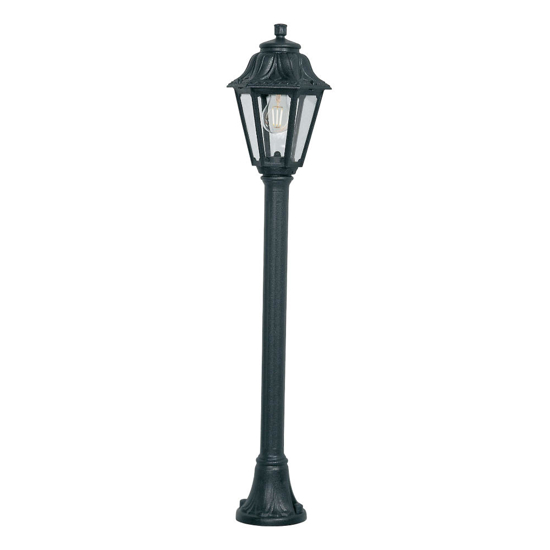 Lampione da giardino asti top light nero anti ruggine