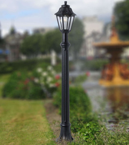 Lampione alto da giardino top light asti nero anti corrosione