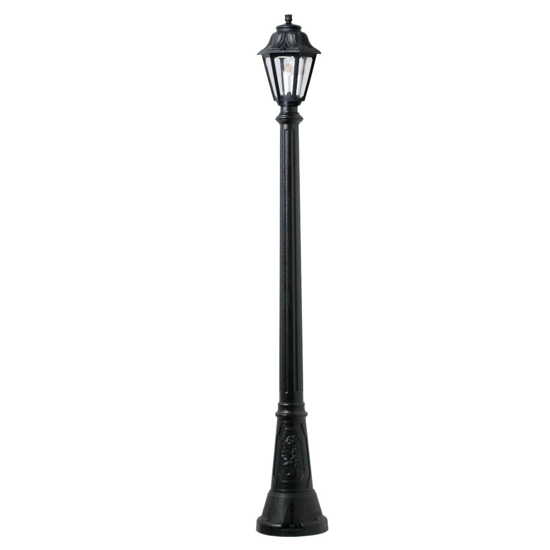 Lampione da giardino 182cm design lanterna nera top light asti