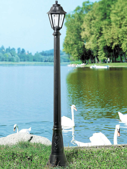 Lampione da giardino 182cm design lanterna nera top light asti