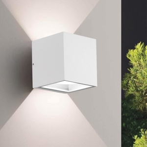 Gea luce apo applique da esterno cubo bianco
