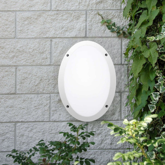 Plafoniera da esterno ovale bianca top light milano