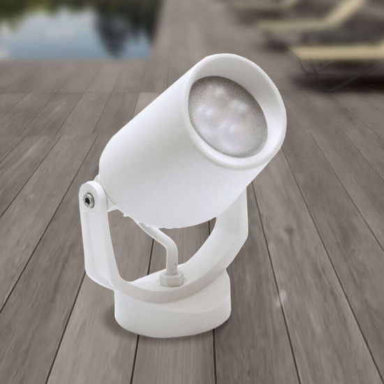 Faretto da esterno orientabile bianco top light roma ip66