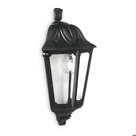 Dafne ap1 small applique lanterna classica nera da esterno ip55 e27 ideal lux