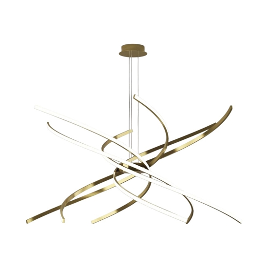 Lampadario moderno oro led 88w 3000k top light tornado