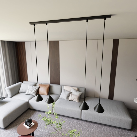 Lampadario da cucina nera per tavolo