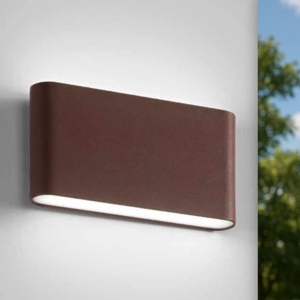 Applique da esterni led 20w 4000k corten marrone