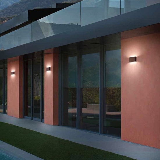 Isyluce applique da esterno led 20w 4000k corten marrone