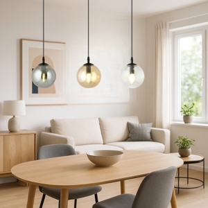 Visualizza i dettagli per Lampadario per cucina 3 luci sfere vetro multicolor Lampadario per cucina 3 luci sfere vetro multicolor